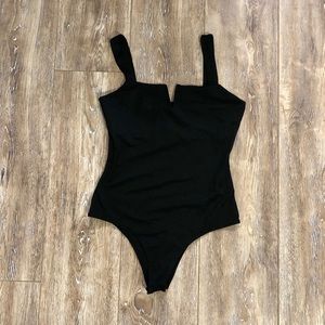 SHEIN Black body suit with v cut